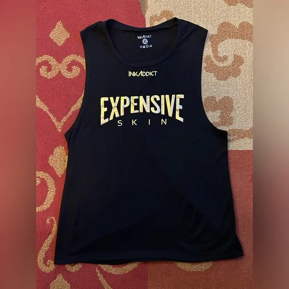 Ink Addict Expensive Skin Black and Gold Muscle Tank Size XL - Picture 2 of 6